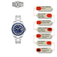 Duxot Atlantica Limited Edition Automatic Blue Round Dial Men's Watch - DX-2047-HH