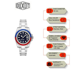 Duxot Atlantica Limited Edition Automatic Blue Round Dial Men's Watch - DX-2047-JJ