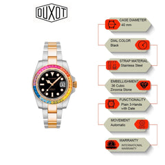 Duxot Atlantica Limited Edition Automatic Black Round Dial Men's Watch - DX-2047-KK