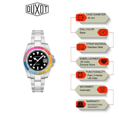 Duxot Atlantica Limited Edition Automatic Black Round Dial Men's Watch - DX-2047-LL