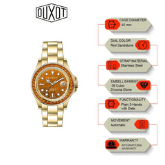 Duxot Atlantica Limited Edition Automatic Red Round Dial Men's Watch - DX-2047-OO