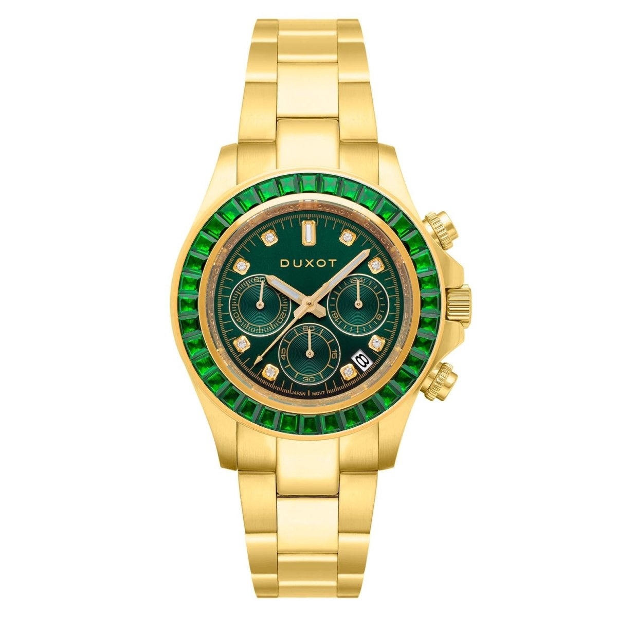 Duxot Atlantica Limited Edition Chronograph Green Round Dial Men's Watch - DX-2048-55