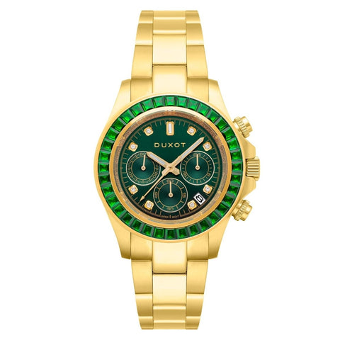 Duxot Atlantica Limited Edition Chronograph Green Round Dial Men's Watch - DX-2048-55