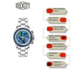 Duxot Atlantica Limited Edition Chronograph Blue Round Dial Men's Watch - DX-2048-66