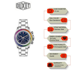 Duxot Atlantica Limited Edition Chronograph Blue Round Dial Men's Watch - DX-2048-CC