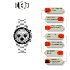 Duxot Atlantica Limited Edition Chronograph White Round Dial Men's Watch - DX-2048-GG