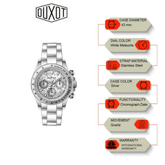 Duxot Atlantica Limited Edition Chronograph White Round Dial Men's Watch - DX-2048-II