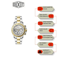 Duxot Atlantica Limited Edition Chronograph White Round Dial Men's Watch - DX-2048-JJ
