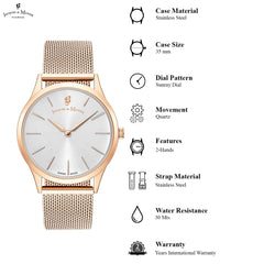 JACQUES DU MANOIR Emotion Swiss Made Analogue Silver Round Dial Women's Watch- EM.03