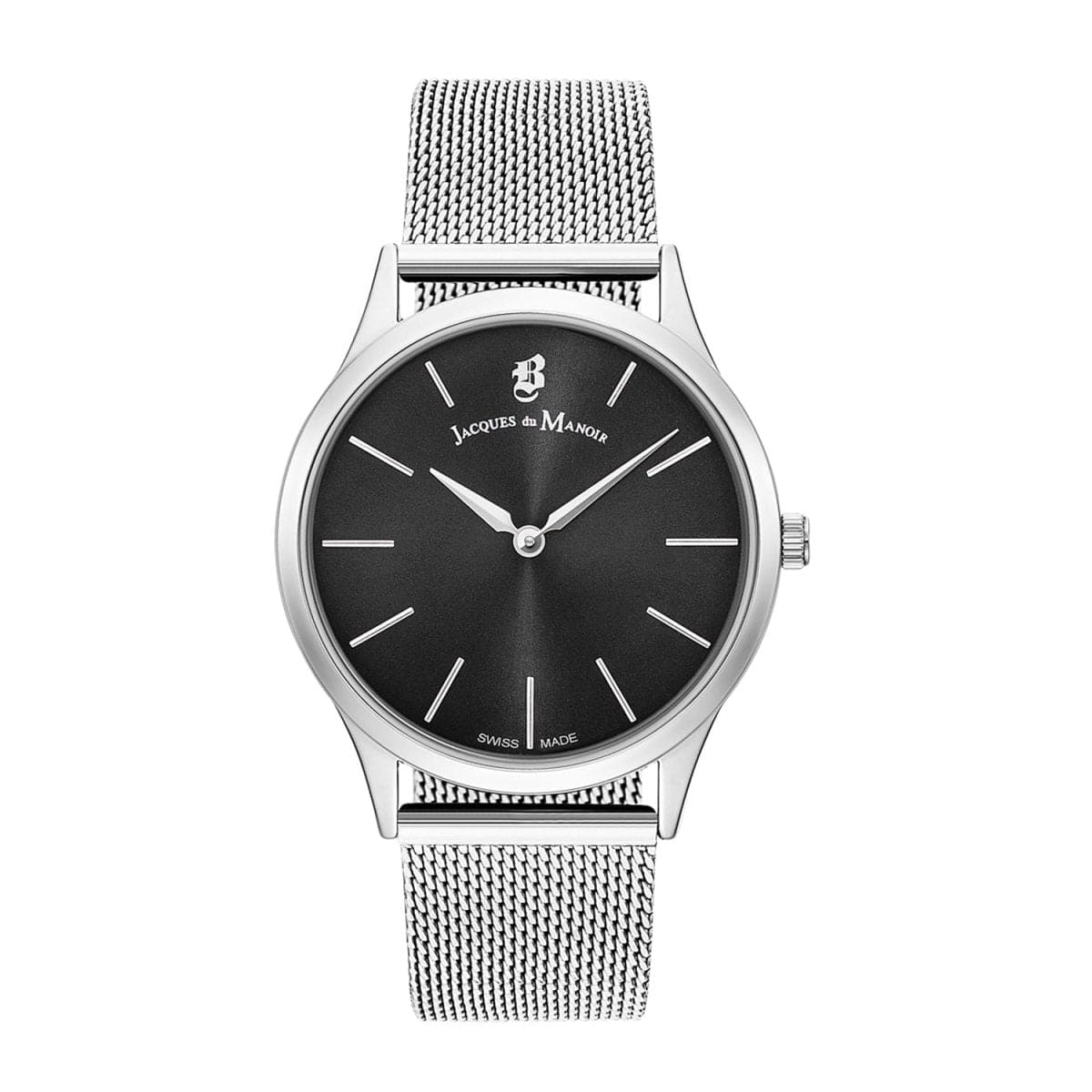 JACQUES DU MANOIR Emotion Swiss Made Analogue Black Round Dial Women's Watch- EM.06