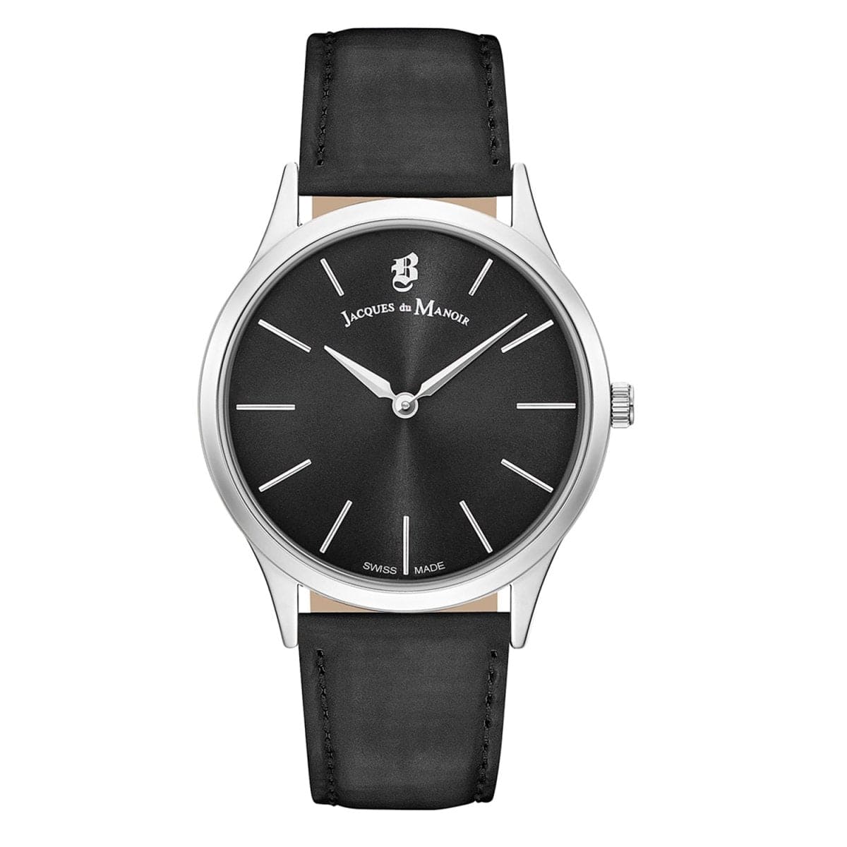 JACQUES DU MANOIR Emotion Swiss Made Analogue Black Round Dial Women's Watch- EM.08