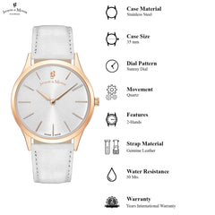 JACQUES DU MANOIR Emotion Swiss Made Analogue Silver Round Dial Women's Watch- EM.13