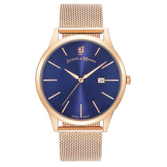 JACQUES DU MANOIR Emotion Swiss Made Analogue Blue Round Dial Men's Watch- EMG.03