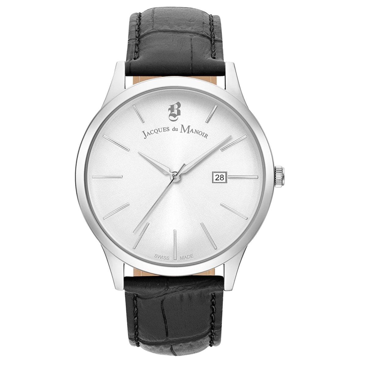 JACQUES DU MANOIR Emotion Swiss Made Analogue Silver Round Dial Men's Watch- EMG.06