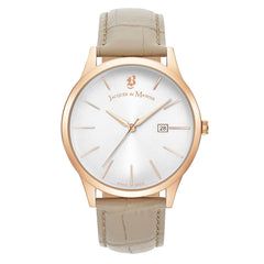 JACQUES DU MANOIR Emotion Swiss Made Analogue Silver Round Dial Men's Watch- EMG.10