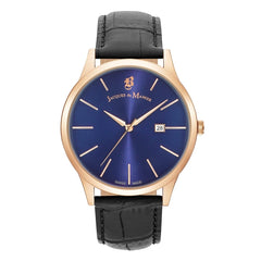 JACQUES DU MANOIR Emotion Swiss Made Analogue Blue Round Dial Men's Watch- EMG.11