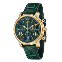 EARNSHAW LONGCASE Swiss Made Chronograph Green Round Dial Men's Watch- ES-0016-09
