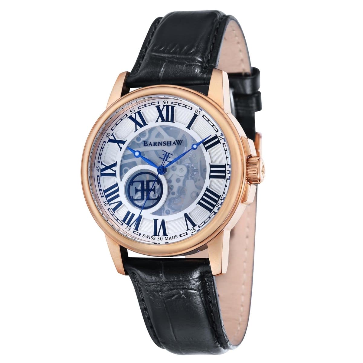 EARNSHAW BEAGLE Swiss Made Automatic Skeleton Round Dial Men's Watch- ES-0028-02