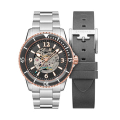 EARNSHAW DUNCAN Limited Edition Automatic Skeleton Round Dial Men's Watch with Additional Strap-ES-8129-55