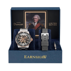 EARNSHAW DUNCAN Limited Edition Automatic Skeleton Round Dial Men's Watch with Additional Strap-ES-8129-55