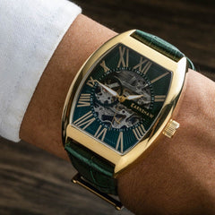 Earnshaw Beauchamp Automatic Skeleton Green Tonneau Dial Men's Watch - ES-8148-06
