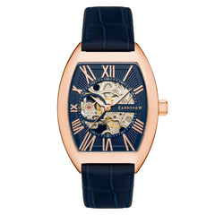 Earnshaw Beauchamp Automatic Skeleton Blue Tonneau Dial Men's Watch - ES-8148-0A