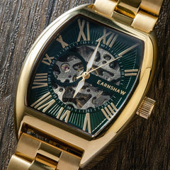 Earnshaw Beauchamp Automatic Skeleton Green Tonneau Dial Men's Watch - ES-8148-44