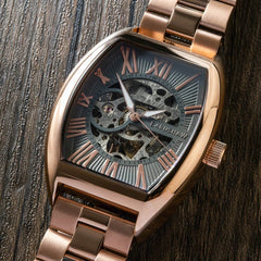 Earnshaw Beauchamp Automatic Skeleton Grey Tonneau Dial Men's Watch - ES-8148-66