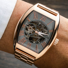 Earnshaw Beauchamp Automatic Skeleton Grey Tonneau Dial Men's Watch - ES-8148-66