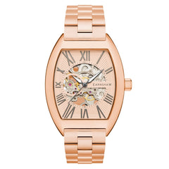 Earnshaw Beauchamp Automatic Skeleton Rose Gold Tonneau Dial Men's Watch - ES-8148-77