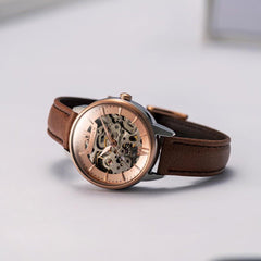 EARNSHAW ANNING Automatic Skeleton Round Dial Women's Watch-ES-8153-06