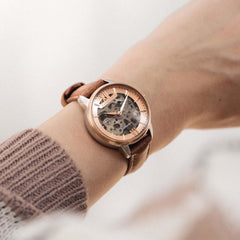 EARNSHAW ANNING Automatic Skeleton Round Dial Women's Watch-ES-8153-06