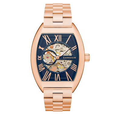 Earnshaw Beauchamp Automatic Skeleton Blue Tonneau Dial Men's Watch - ES-8148-88