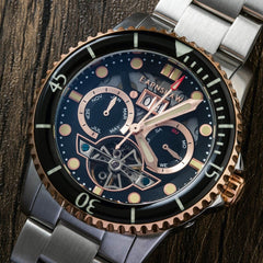 Earnshaw Duncan Grand Date Open Heart Automatic Black Round Dial Men's Watch - ES-8174-66