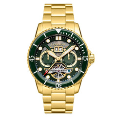 Earnshaw Duncan Grand Date Open Heart Automatic Green Round Dial Men's Watch - ES-8174-77