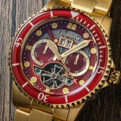 Earnshaw Duncan Grand Date Open Heart Automatic Red Round Dial Men's Watch - ES-8174-88