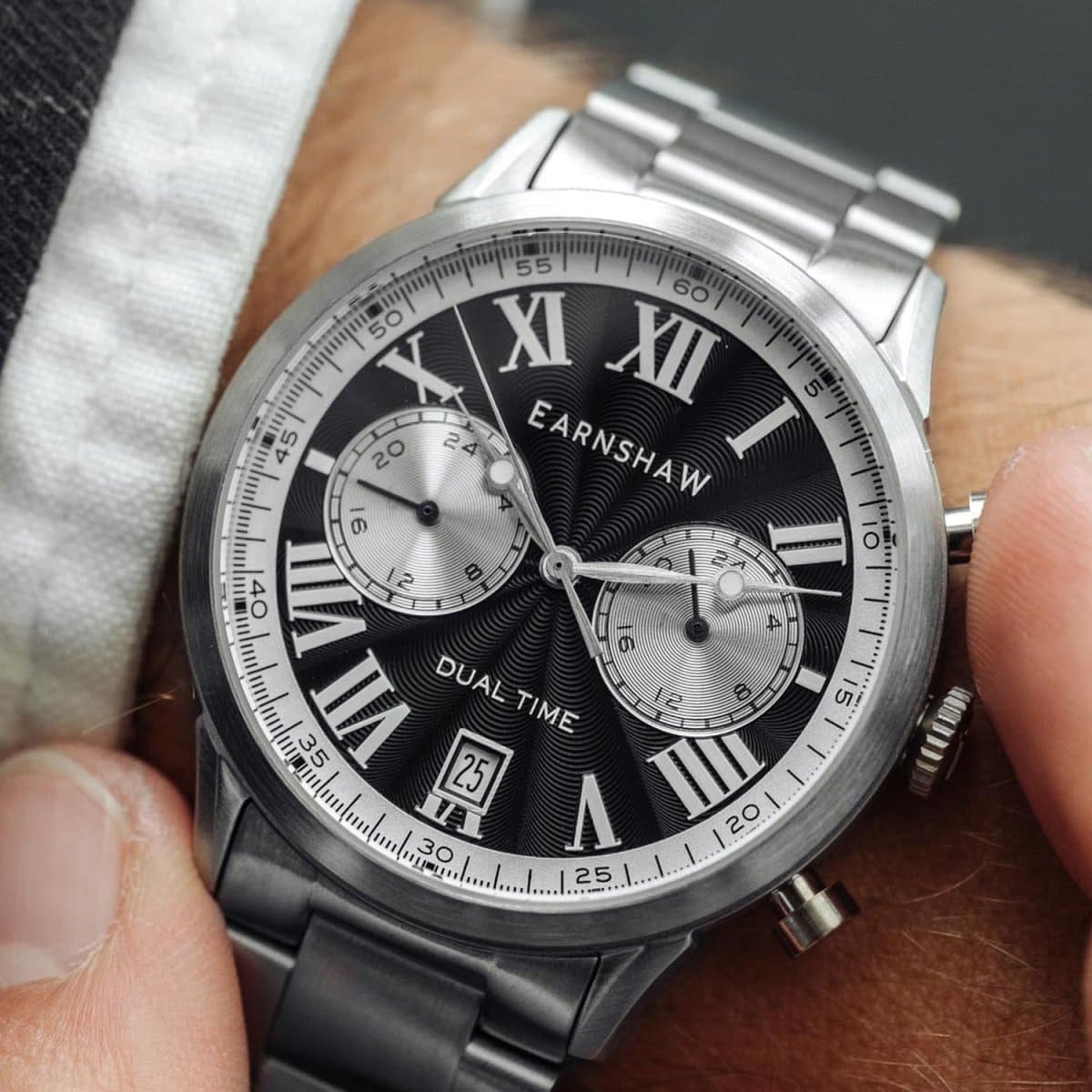 Earnshaw CARLYLE Multifunction Battery Black Round Dial Men's Watch - ES-8176-22