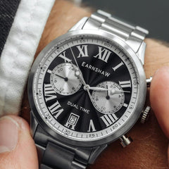 Earnshaw CARLYLE Multifunction Battery Black Round Dial Men's Watch - ES-8176-22