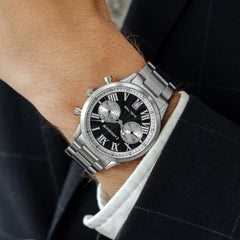 Earnshaw CARLYLE Multifunction Battery Black Round Dial Men's Watch - ES-8176-22