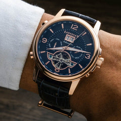 Earnshaw Marylebone Grand Date Open Heart Automatic Blue Round Dial Men's Watch - ES-8177-07