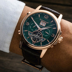 Earnshaw Marylebone Grand Date Open Heart Automatic Green Round Dial Men's Watch - ES-8177-0A
