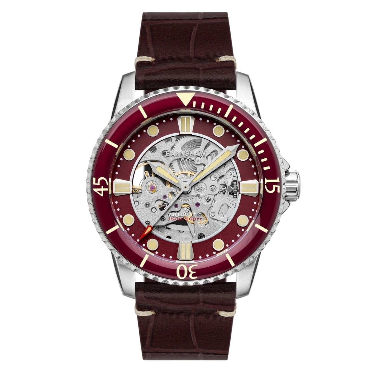 Earnshaw Admiral-Pole Automatic Skeleton Red Round Dial Men's Watch - ES-8185-01