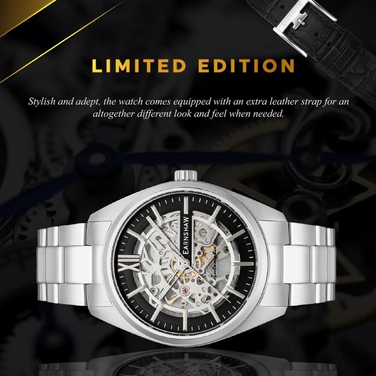 EARNSHAW SMEATON Limited Edition Skeleton Automatic Watch For Men - ES-8208-11
