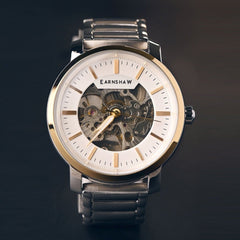 Earnshaw New Holland Automatic Skeleton White Round Dial Men's Watch - ES-8214-55