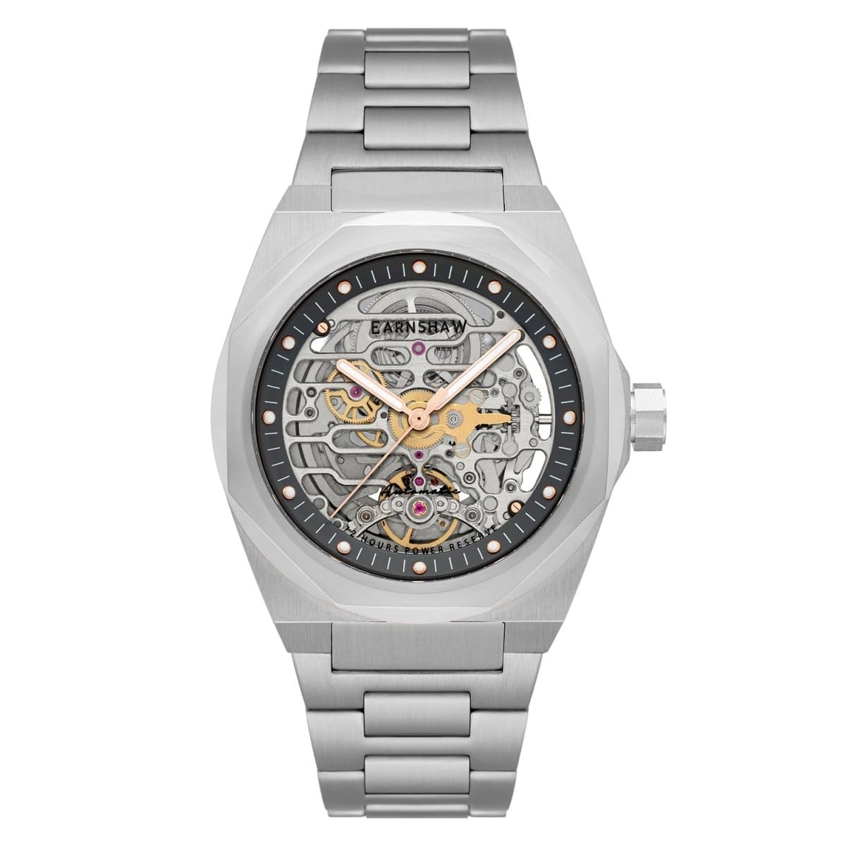 EARNSHAW Discovery Automatic Skeleton 72 Hours Power Reserve Watch For Men's -ES-8228-11