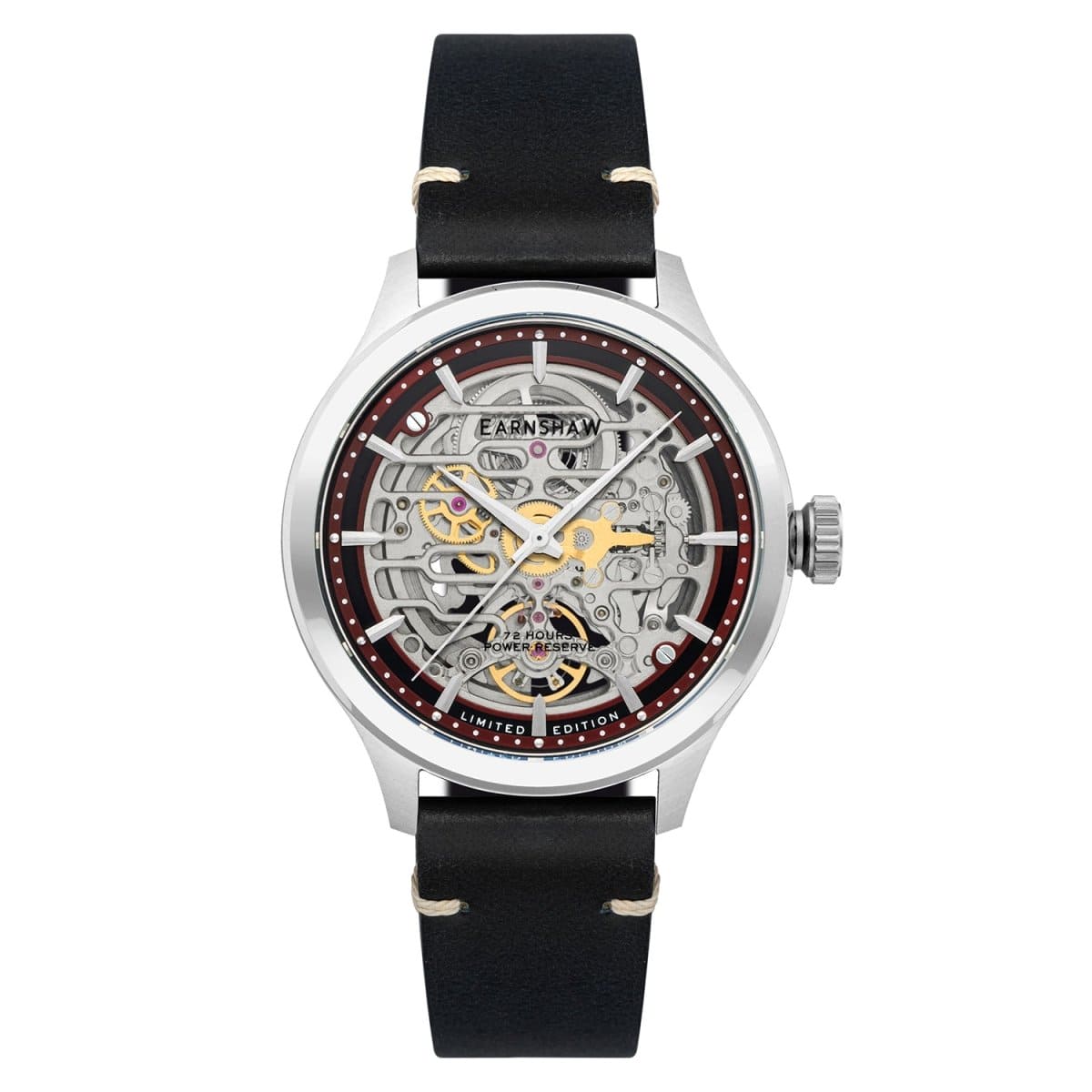 EARNSHAW Baron Limited Edition Automatic Skeleton 72 Hours Power Reserve Watch For Men's -ES-8229-03