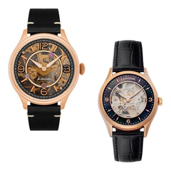 Earnshaw Baron and Isabella Mech-Automatic Skeleton Round Dial Couple Watch - ES-8231-SET-03