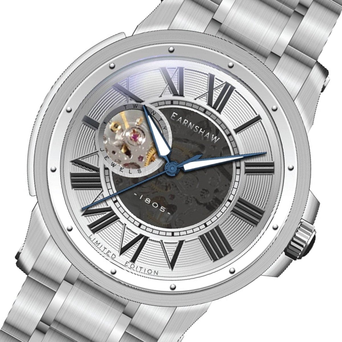 EARNSHAW Comet Limited Edition 20 Jewels Automatic Open Heart Watch For Men's -ES-8243-11