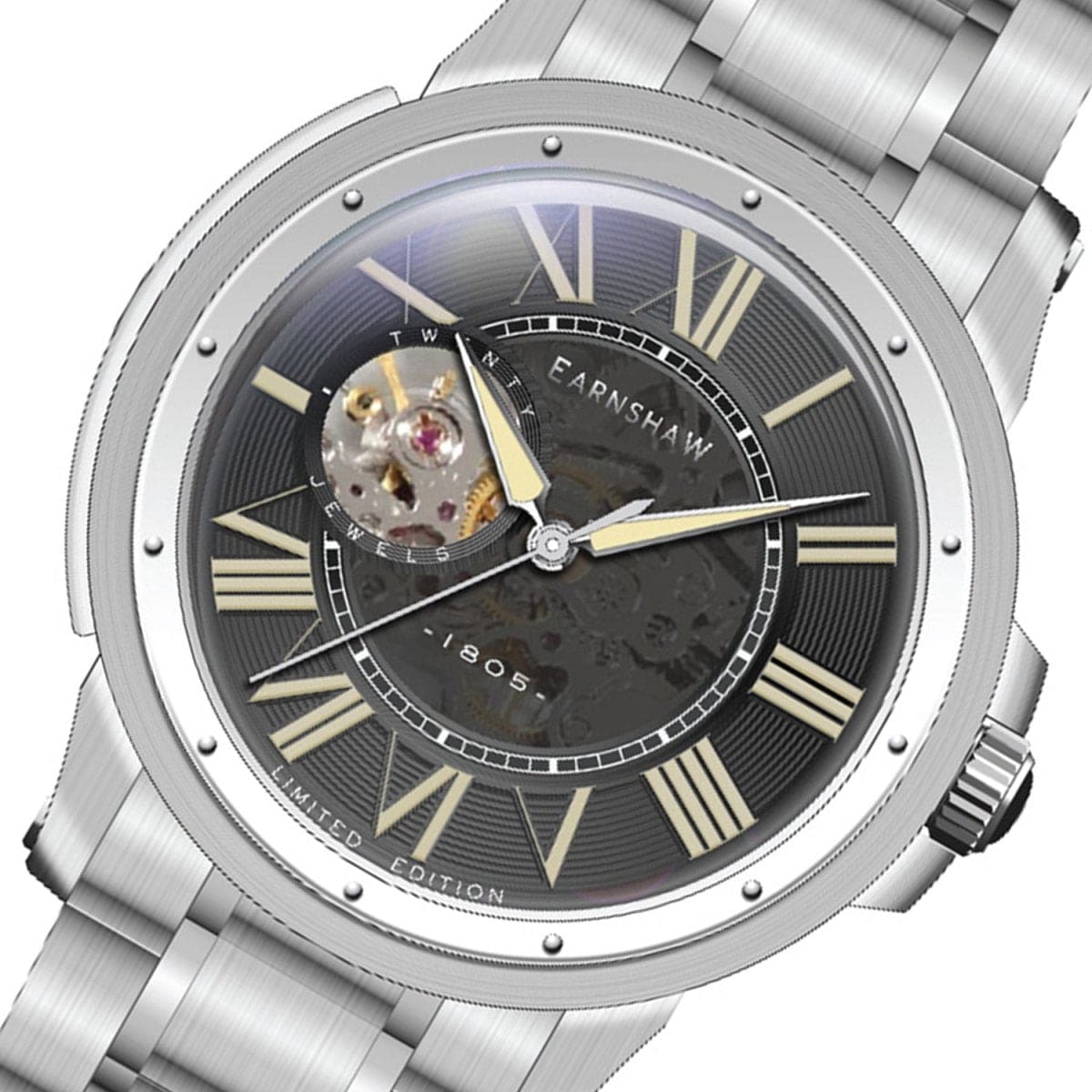 EARNSHAW Comet Limited Edition 20 Jewels Automatic Open Heart Watch For Men's -ES-8243-22