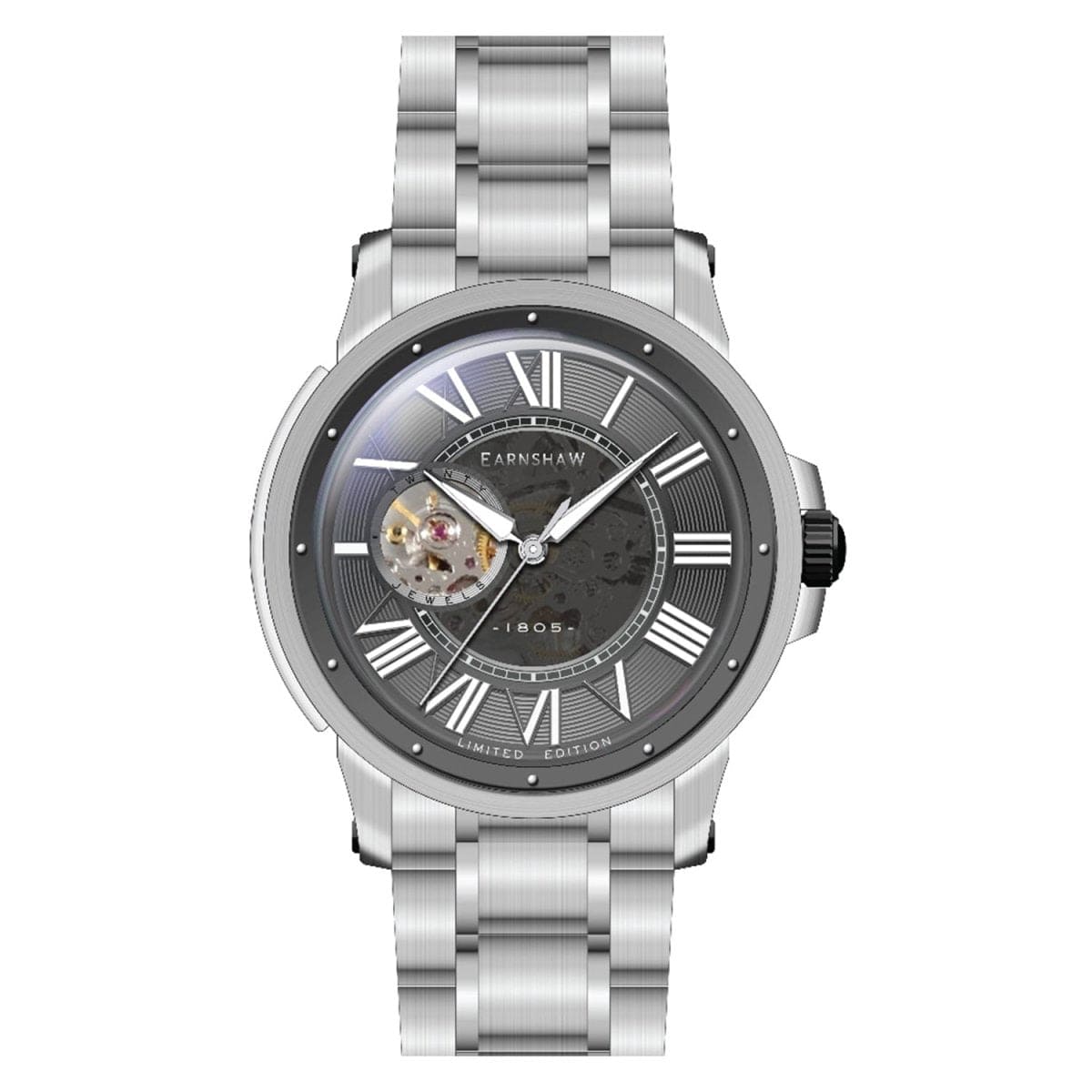 EARNSHAW Comet Limited Edition 20 Jewels Automatic Open Heart Watch For Men's -ES-8243-44